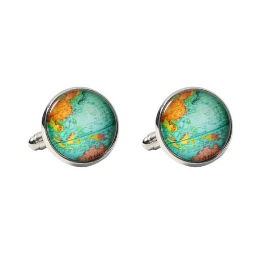Manschettenknöpfe Für Herren 1 Paar Map Planet Manschettenknöpfe Herren Französischer Anzug Hemd Manschettenknöpfe von JYHLSHO