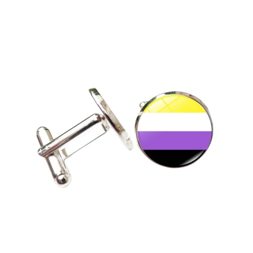 Manschettenknöpfe Für Herren 1 Paar Runde Regenbogenfarbene Manschettenknöpfe Manschettenknöpfe Für Herren Mit Französischem Hemd von JYHLSHO
