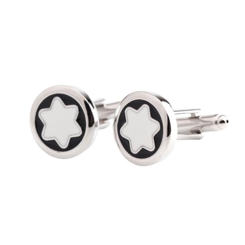 Manschettenknöpfe Für Herren 1 Paar Runde Sechseckige Stern Manschettenknöpfe Herren Französisches Hemd Manschettenknöpfe von JYHLSHO