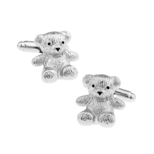 Manschettenknöpfe Für Herren 1 Paar Silberne Bär Manschettenknöpfe Herren French Hemd Anzug Manschettenknöpfe von JYHLSHO