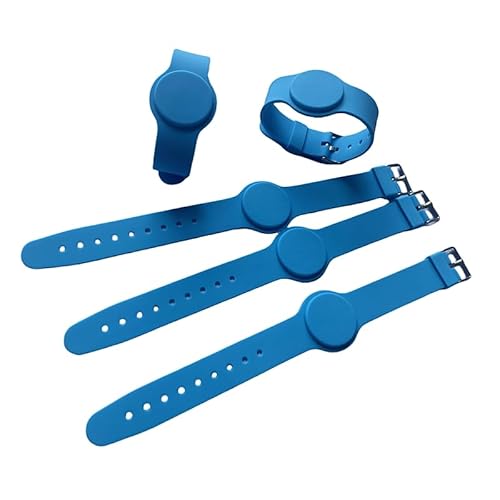 JYJRFID 5 wasserdichte Armbänder, 13,56 MHz, klassisches 1K RFID-Silikon-Armband, NFC-Silikon-Armband, RFID-verstellbares Armband (blau) von JYJRFID