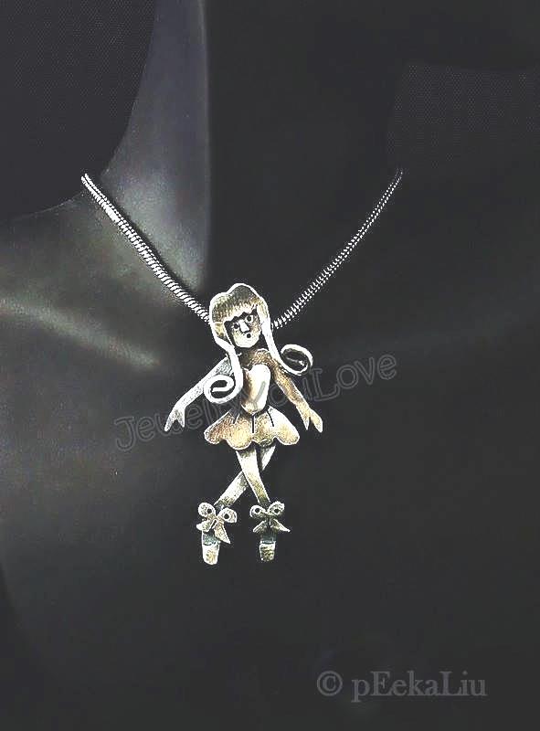 Handgemachte Sterling Silber Ballerina Halskette - Isabel Handgemachte Sterling Silber Ballerina Halskette - Isabel von JYLbyPeekaliu
