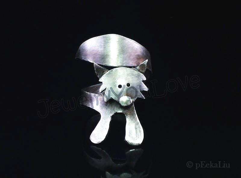 Verstellbarer Handgemachter Sterling Silber Fuchs Ring - Megan Verstellbarer Handgemachter Sterling Silber Fuchs Ring - Megan von JYLbyPeekaliu
