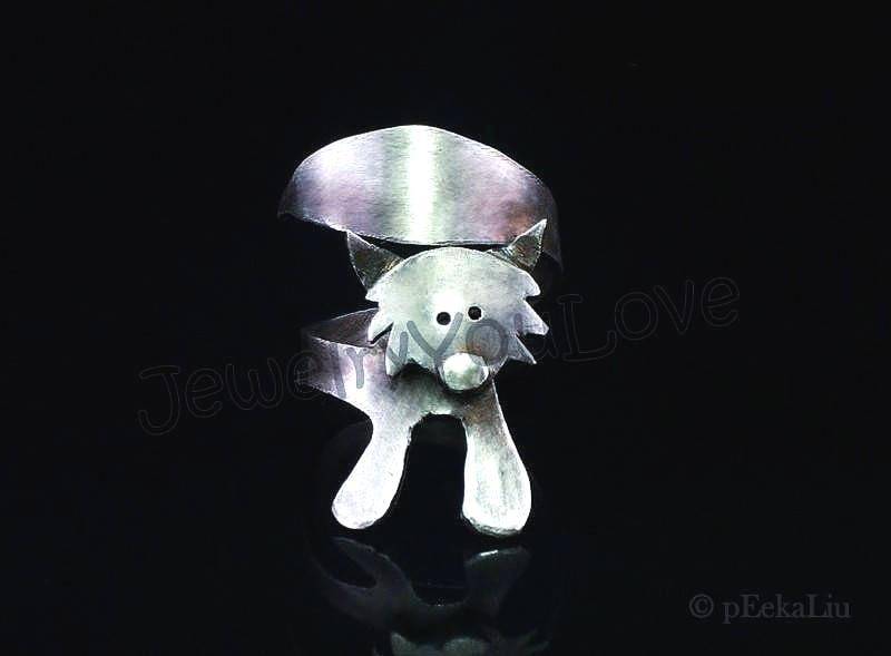 Verstellbarer Handgemachter Sterling Silber Fuchs Ring - Megan Verstellbarer Handgemachter Sterling Silber Fuchs Ring - Megan von JYLbyPeekaliu