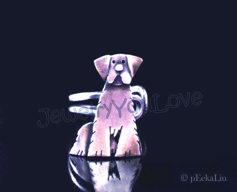 Einstellbare Handgemachte Sterling Silber Golden Retriever Ring - Cinnamon Einstellbare Handgemachte Sterling Silber Golden Retriever Ring - Cinnamon von JYLbyPeekaliu