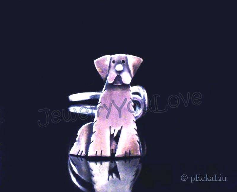 Einstellbare Handgemachte Sterling Silber Golden Retriever Ring - Cinnamon Einstellbare Handgemachte Sterling Silber Golden Retriever Ring - Cinnamon von JYLbyPeekaliu
