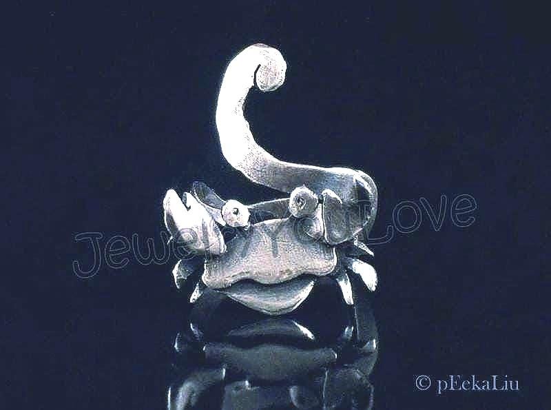 Handgefertigter Sterling Silber Krabbe Ring - Louie Handgefertigter Sterling Silber Krabbe Ring - Louie von JYLbyPeekaliu