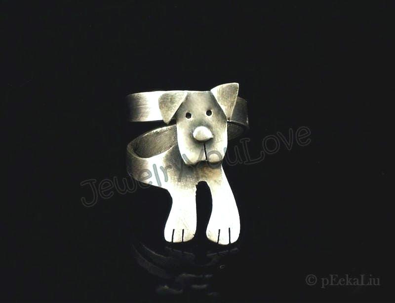 Verstellbare Handgemachte Sterling Silber Labrador Ring - Buddy Verstellbare Handgemachte Sterling Silber Labrador Ring - Buddy von JYLbyPeekaliu