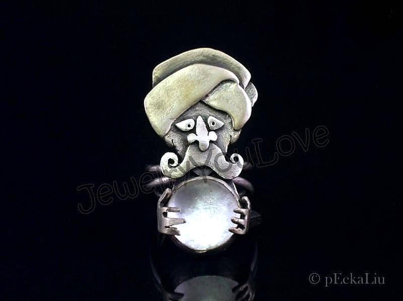 Einstellbare Handgemachte Sterling Silber Wahrsagerin Ring - Wiseone Einstellbare Handgemachte Sterling Silber Wahrsagerin Ring - Wiseone von JYLbyPeekaliu