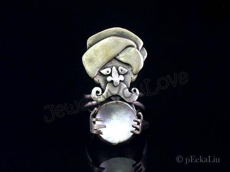Einstellbare Handgemachte Sterling Silber Wahrsagerin Ring - Wiseone Einstellbare Handgemachte Sterling Silber Wahrsagerin Ring - Wiseone von JYLbyPeekaliu