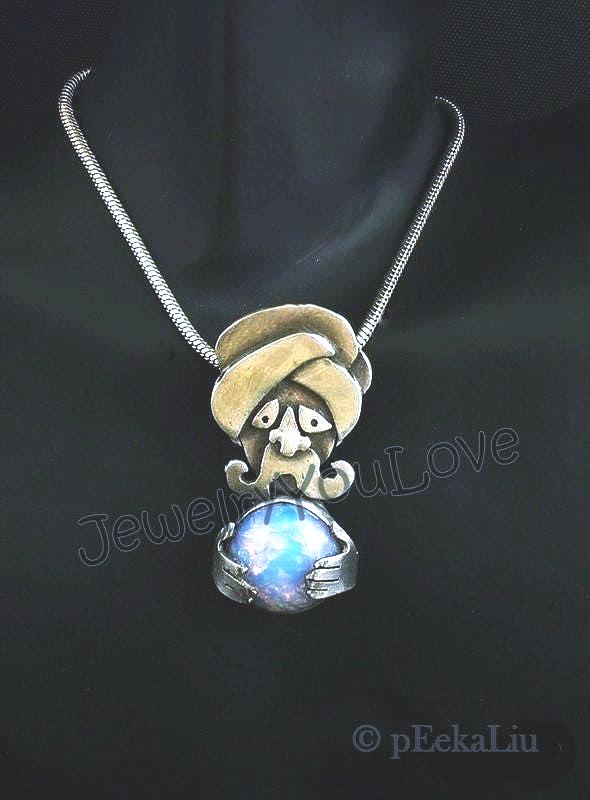 Handgemachte Wahrsagerin Aus Sterling Silber Mit Vintage Opal Anhänger - Wiseone Handgemachte Wahrsagerin Aus Sterling Silber Mit Vintage Opal Anhänger - Wiseone von JYLbyPeekaliu