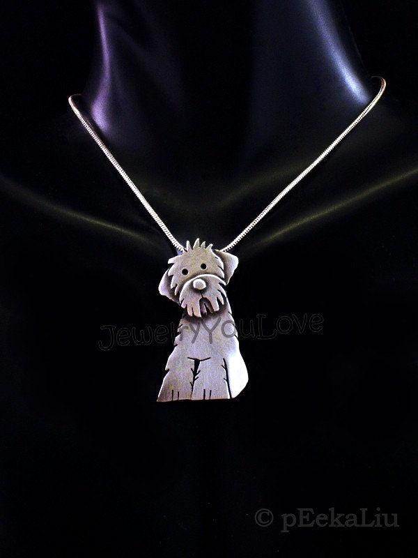 Handgemachte Sterling Silber Golden Doodle Halskette - Alfie Handgemachte Sterling Silber Golden Doodle Halskette - Alfie von JYLbyPeekaliu