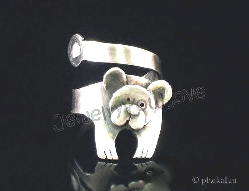 Handgemachte Sterling Silber Bär Ring - Beau Handgemachte Sterling Silber Bär Ring - Beau von JYLbyPeekaliu