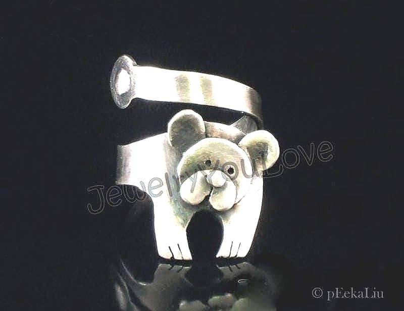 Handgemachte Sterling Silber Bär Ring - Beau Handgemachte Sterling Silber Bär Ring - Beau von JYLbyPeekaliu