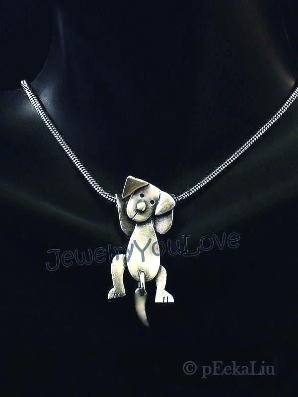 Handgemachte Sterling Silber Beagle Halskette - Kieselsteine Handgemachte Sterling Silber Beagle Halskette - Kieselsteine von JYLbyPeekaliu