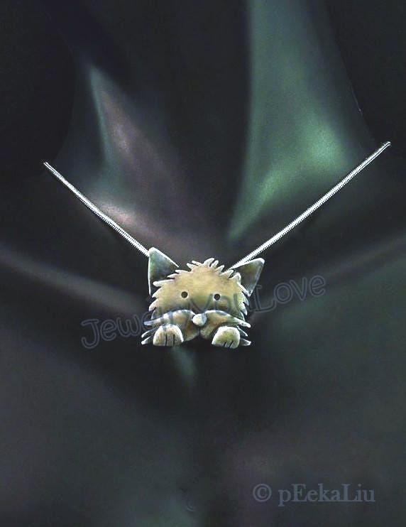 Handgemachte Sterling Silber Cairn Terrier Halskette - Lucy Handgemachte Sterling Silber Cairn Terrier Halskette - Lucy von JYLbyPeekaliu