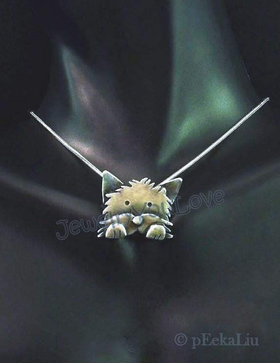 Handgemachte Sterling Silber Cairn Terrier Halskette - Lucy Handgemachte Sterling Silber Cairn Terrier Halskette - Lucy von JYLbyPeekaliu