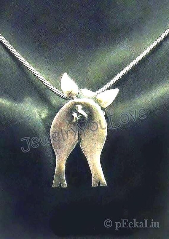 Handgemachte Sterling Silber Schwein Halskette - Bubble Handgemachte Sterling Silber Schwein Halskette - Bubble von JYLbyPeekaliu