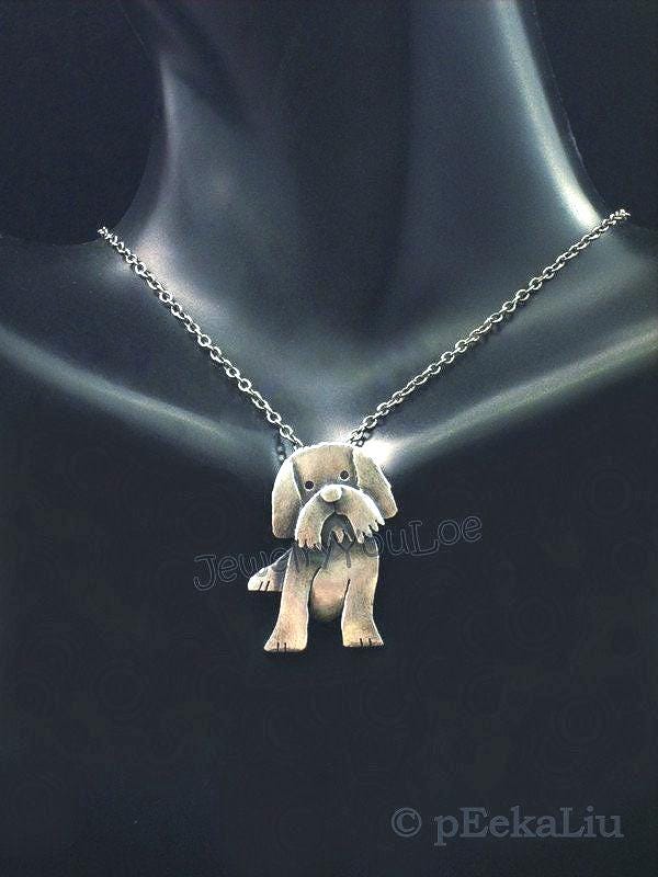 Handgemachte Sterling Silber Shih Tzu Halskette - Zoey Handgemachte Sterling Silber Shih Tzu Halskette - Zoey von JYLbyPeekaliu
