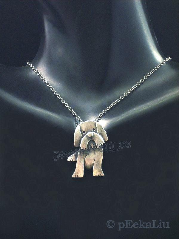 Handgemachte Sterling Silber Shih Tzu Halskette - Zoey Handgemachte Sterling Silber Shih Tzu Halskette - Zoey von JYLbyPeekaliu