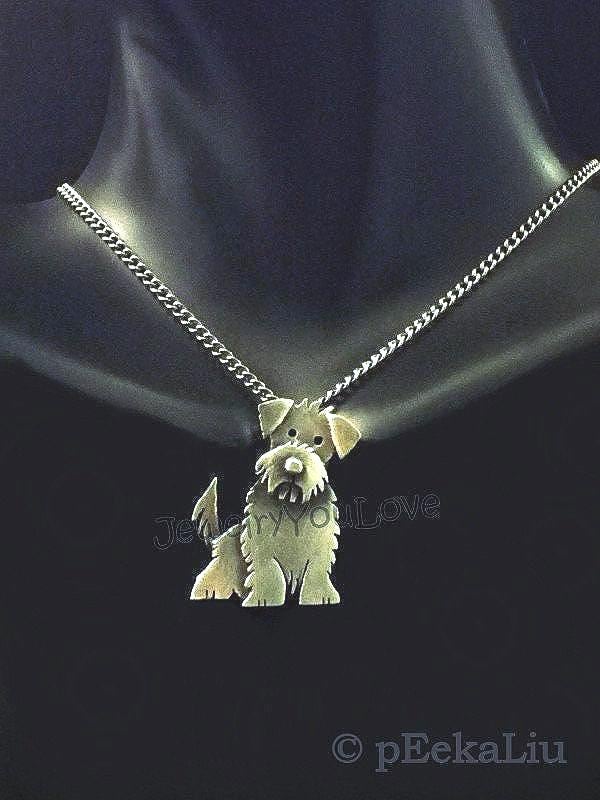 Handgemachte Sterling Silber Terri-Poo Hund Halskette - Skittle Handgemachte Sterling Silber Terri-Poo Hund Halskette - Skittle von JYLbyPeekaliu