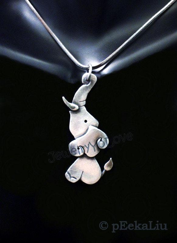 Handgemachte Sterling Silber Elefant Halskette - Elliet Handgemachte Sterling Silber Elefant Halskette - Elliet von JYLbyPeekaliu