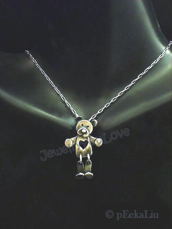 Handgemachte Sterling Silber Teddybär Halskette - Love Bear Handgemachte Sterling Silber Teddybär Halskette - Love Bear von JYLbyPeekaliu