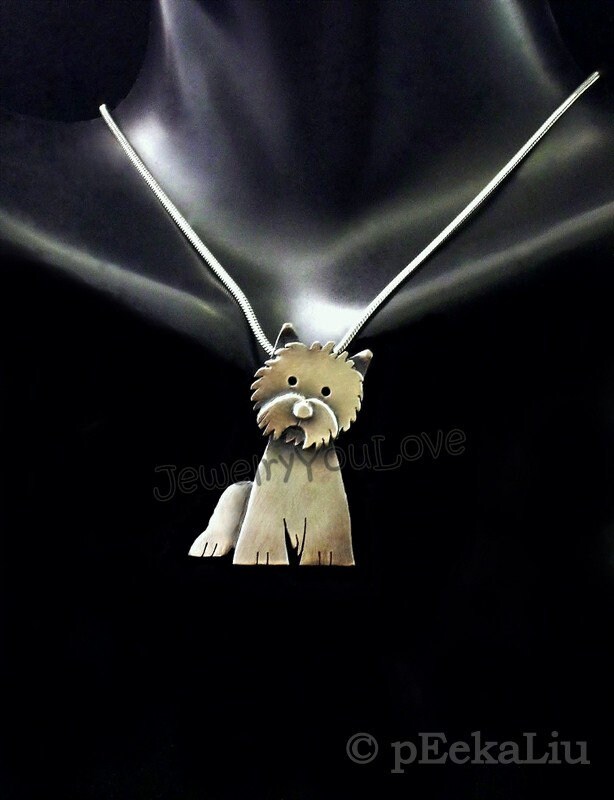 sterling Silber West Highland Terrier Halskette - Schneeball von JYLbyPeekaliu