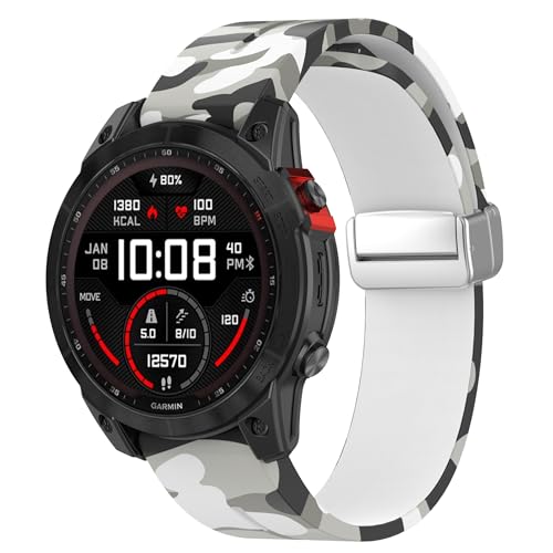 JYMYI 22mm Uhrenarmbänder für Garmin Forerunner 965/955/945/935 Armbanduhr Armband Herren, Silikon Ersatzband Armbänder Uhrenarmband für Fenix 7/Fenix 7 Pro/Fenix 7 Sapphire Solar/Fenix 6 GPS (Weiß) von JYMYI