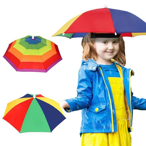2 Stück Regenschirm Kopf Hut Regenschirm Hüte Regenbogen Regenschirmhut für Sonne Regen Faltbarer Regenschirmhut Angeln 2 Stück Regenschirm Kopf Hut Regenschirm Hüte Regenbogen Regenschirmhut für Sonne Regen Faltbarer Regenschirmhut Angeln von JYNVO