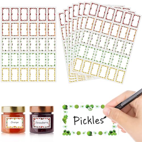 510 Stück Marmeladen Etiketten Selbstklebend, Aufkleber Marmeladengläser zum Beschriften von Einmach-Gläsern,Ablösbare Gewürzetiketten, 30x50mm Handmade Sticker Geschenkaufkleber von JYNVO