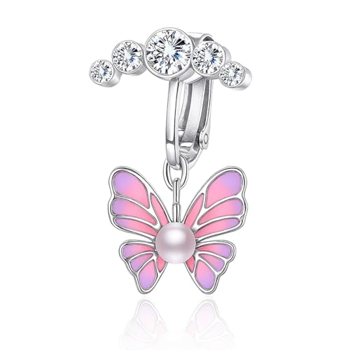 JYNVO 1 Paar Schmetterling - Perle Ohrclips von JYNVO