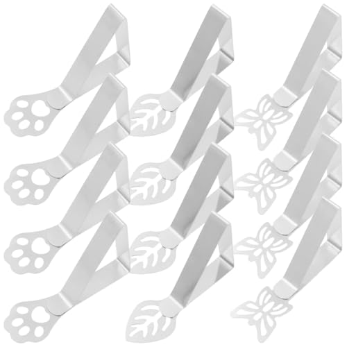 JYNVO 12 Stück Tischtuchklammern Edelstahl, Tischdeckenklammer Tischabdeckungsklemmen Tischdecke Clips Tischtuch Clips Silber, Für Tischplatten mit 1–3 cm Stärke von JYNVO