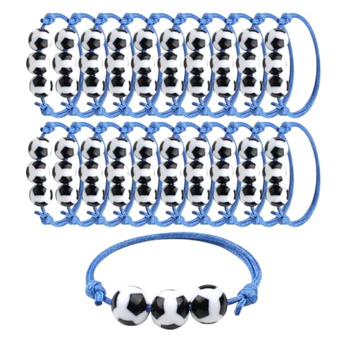 JYNVO 20 Armbänder mit Fußballperlen, Blau von JYNVO