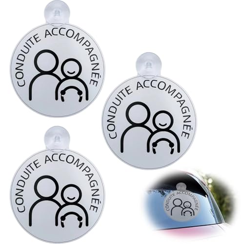 JYNVO 3er-Set Saugnapf-Autosticker für Begleitfahrer, 15 cm Saugnapf, mit Anti-Abschleuder-System, geeignet für Windschutzscheiben von Autos, UV- und regenbeständig JYNVO 3er-Set Saugnapf-Autosticker für Begleitfahrer, 15 cm Saugnapf, mit Anti-Abschleuder-System, geeignet für Windschutzscheiben von Autos, UV- und regenbeständig von JYNVO