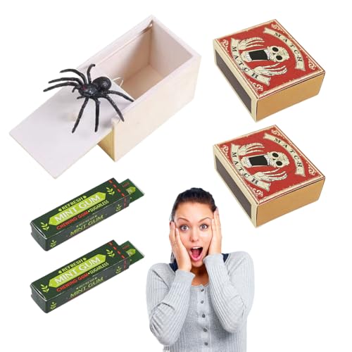 JYNVO 3pcs Spinne In Box mit 2pcs Kakerlaken Streich Box,Spinne Streich Box, Spider Scare Box Streich Spinne Scare Box, für Kinder Erwachsene Halloween Party Favors Gifts von JYNVO