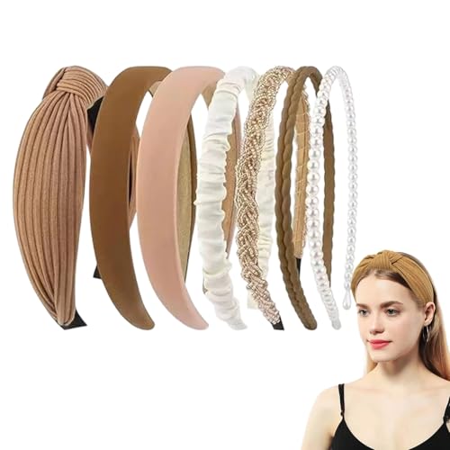 JYNVO 7 Stück Haarreifen Set Damen, Verschiedene Modelle Elegante Haarreif, Hair Accessories für Mädchen und Frauen,Boho Breite Haarbänder Anti-Rutsch Haarreifen von JYNVO