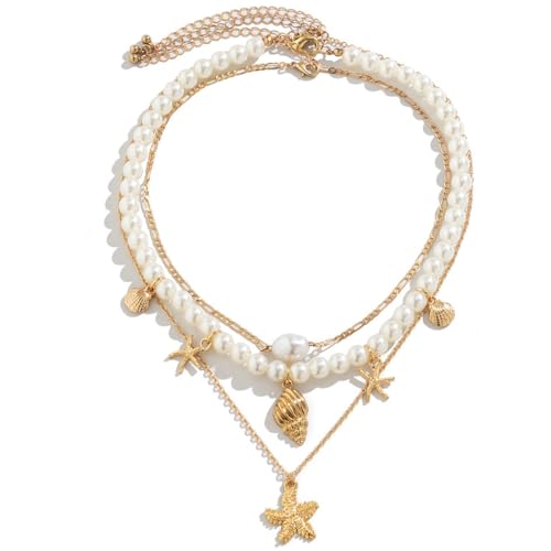 JYNVO Boho - Stil Mehrschichtige Muschel - Kette von JYNVO
