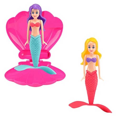 JYNVO Ein Set mit Meerjungfrauen-Tauchspielzeug für Kinder, in Form einer Meerjungfrau, mit rosa Muschel, Meerjungfrauen-Spielzeug, Schwimmbäder, Unterwasser-Schwimmtraining und als Schwimmspielzeug von JYNVO