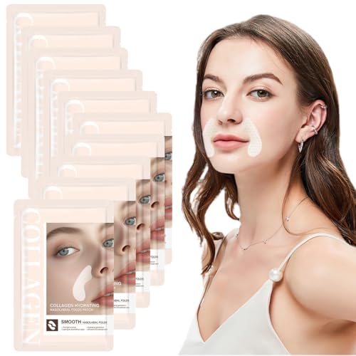 JYNVO Face Lifting Tape,10 Paare Nasenfaltenaufkleber,Facelifting Tape Unsichtbare Facelifting Aufkleber,V-Form Instant Invisible Face, Neck and Eye Lift,Make-up Facelifting Werkzeuge Für Gesicht von JYNVO