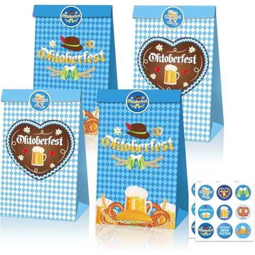 JYNVO Oktoberfest - Geschenktüten - Set (12 Tüten + 18 Aufkleber) von JYNVO