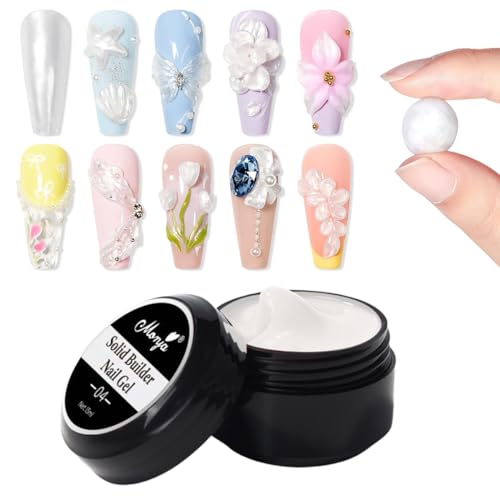 JYNVO deckend 3D Gel Nail Art, Solid Builder Gel für Nagelverlängerung und Modellage, Non Stick Nail Extension Gels, Multifunktionales 3D Skulptur Nails Glue für Nails Charms, Rhinestone Glue 15g 1PC von JYNVO
