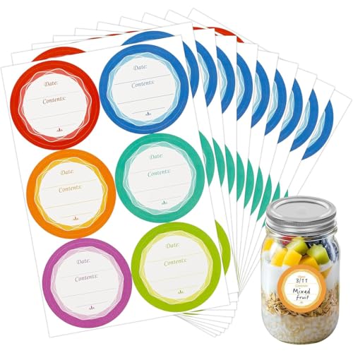 Marmeladen Etiketten Selbstklebend, 300 Stück Aufkleber Marmeladengläser zum Beschriften von Einmach-Gläsern,Ablösbare Gewürzetiketten, Rund Handmade Sticker Geschenkaufkleber Marmeladen Etiketten Selbstklebend, 300 Stück Aufkleber Marmeladengläser zum Beschriften von Einmach-Gläsern,Ablösbare Gewürzetiketten, Rund Handmade Sticker Geschenkaufkleber von JYNVO