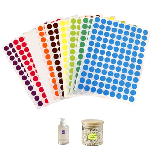 JYNXOR 10 Blätt Runde Klebepunkte 15mm selbstklebende Punktaufkleber 16 Farben Farbkodierung Etiketten Markierungspunkte für Büro, Schule, Kalender, Karten-Aufkleber von JYNXOR