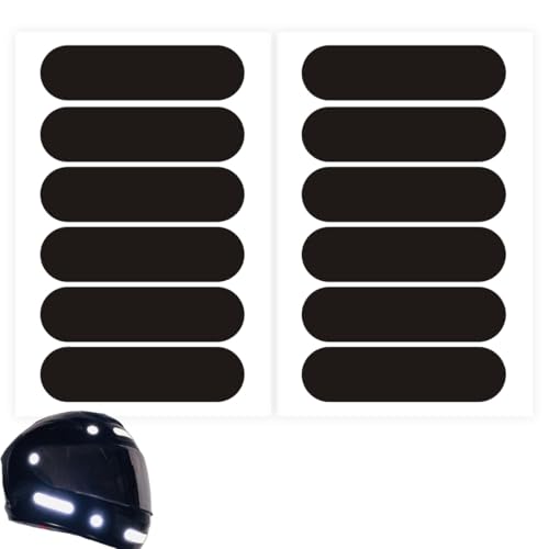 JYNXOR 12 Stück Streifen Reflektoren Aufkleber Motorradhelm, Reflektor Sticker für 3M Hohe Qualität, Reflektor Nacht Sichtbarkeit Signalisierung für Helmaufkleber Elektrofahrzeuge von JYNXOR
