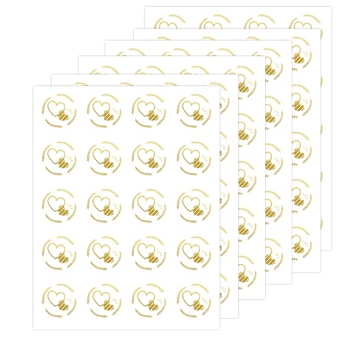 JYNXOR 120 Pcs Aufkleber Hochzeit, Sticker Herzen, Herz Wachssiegel Selbstklebend Gold Briefumschlag Aufkleber Umschlagaufkleber Siegelaufkleber von JYNXOR