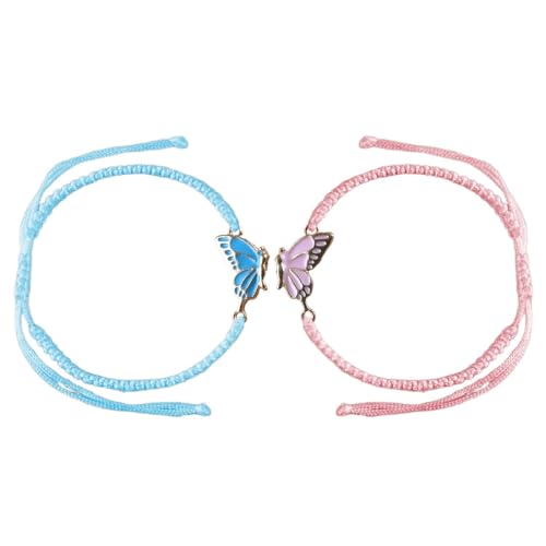 JYNXOR 2 Stück Freundschaftsarmband, Verstellbares BFF-Armbänder Schmetterlingsarmbänder Freundschaftsarmbänder Armband Schmetterling Beste Freunde Armband für Beste Freunde Schmuckgeschenke von JYNXOR