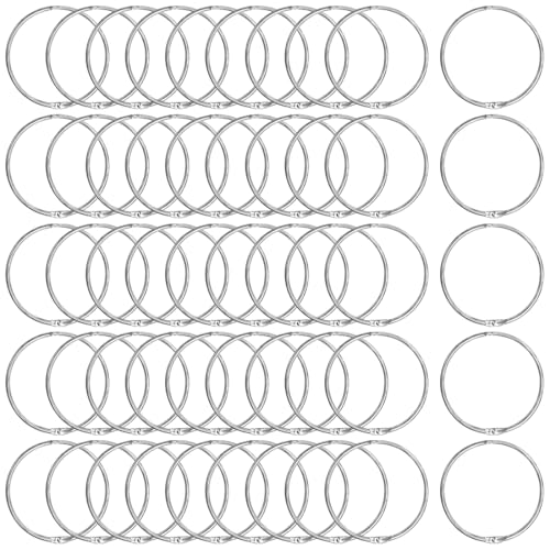 JYNXOR 50 Stück Binder Ringe Bücher Ringe 30mm Lose Blatt Buch Ringe Metall Ringe Loseblatt Verbinder Ringe Heftringe Ringbuch Ringe für Scrapbook Album Notizbuch Karteikarten(Silber) von JYNXOR