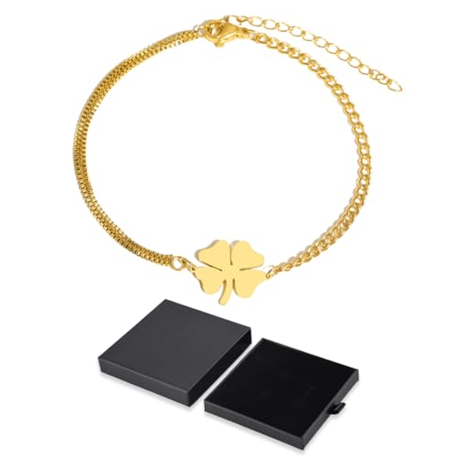 JYNXOR Armband Damen Gold Bracelet für Mädchen,Verstellbare Armband,Edelstahl Ketten Armbander Modeschmuck Für Damen Mädchen,Goldene Stapelbare Armbander Handmade Schmuck Geschenk von JYNXOR