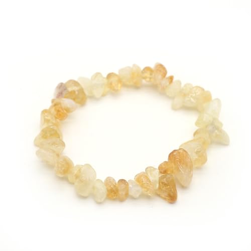 JYOGCEPF Armband aus Naturstein, Armbänder aus Naturstein, Citrin-Kristall, unregelmäßiges Bergarmband, Reiki-Yoga-Armband, dehnbar, für Frauen und Männer von JYOGCEPF
